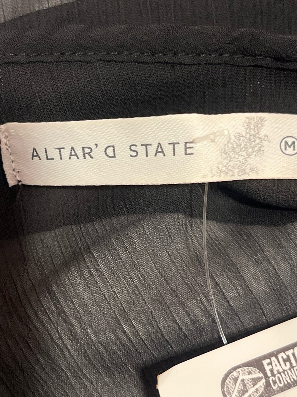 Altar'd State Black Sheer Ruffle Tie-Front Blouse - Picture 4 of 5